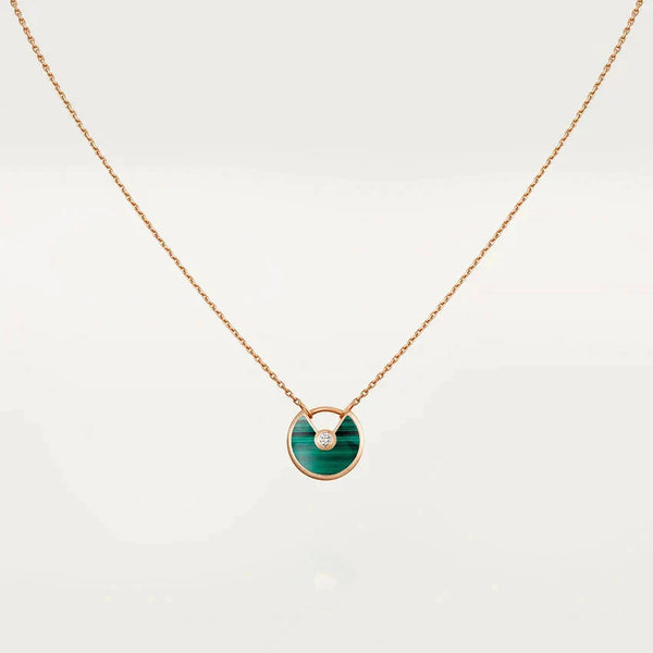 ˇTrendschmuckˇAMULETTE ROSÉGOLD MALACHIT HALSKETTE