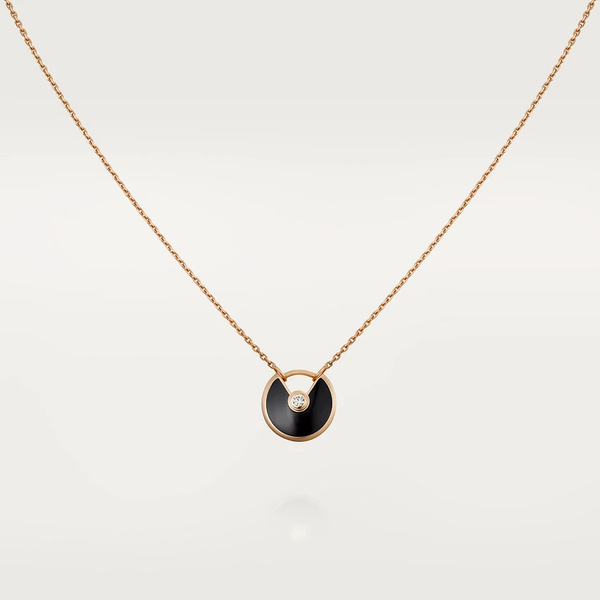 ˇTrendschmuckˇAMULETTE ROSÉGOLD ONYX HALSKETTE