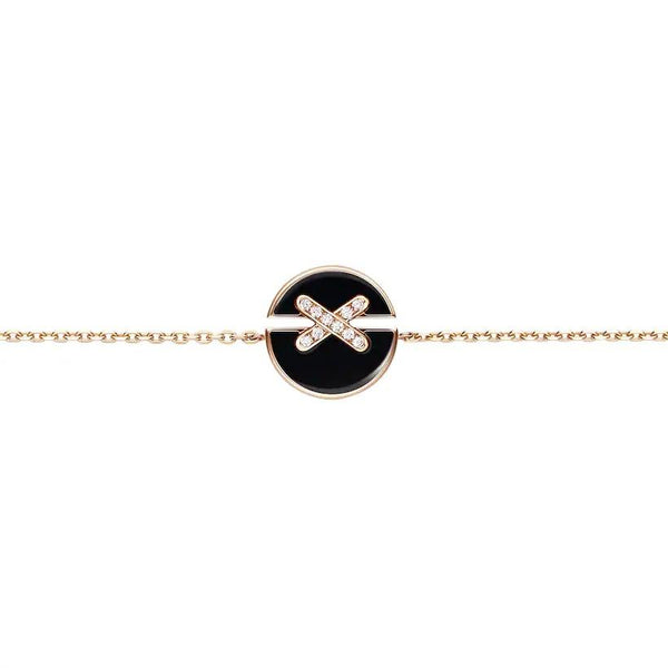 ˇStreet JewelryˇJEUX DE BRACELET ONYX PINK GOLD DIAMOND