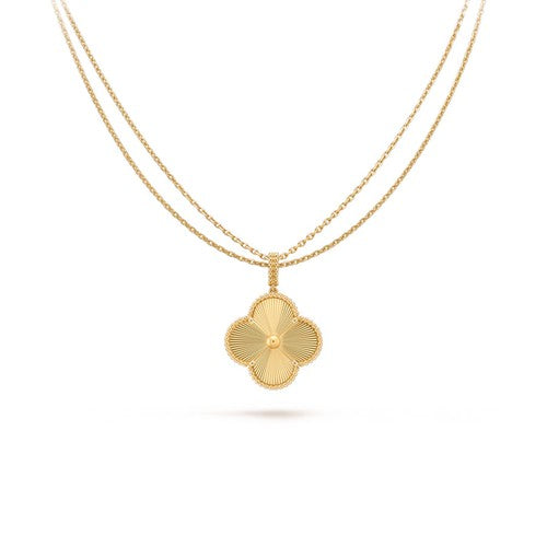 ˇStreet JewelryˇCLOVER 25MM PEDANT NECKLACE GOLD