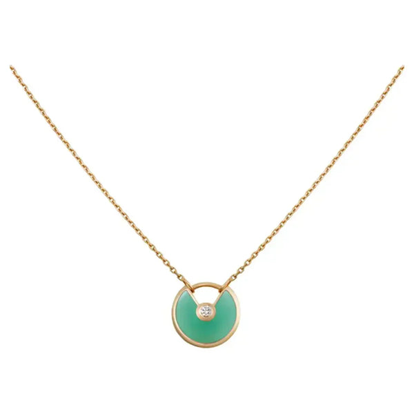 ˇTrendschmuckˇAMULETTE GOLD MALACHIT HALSKETTE