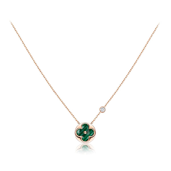 ˇStreet JewelryˇSUN PEDANT PINK GOLD 1 DIAMOND NECKLACE