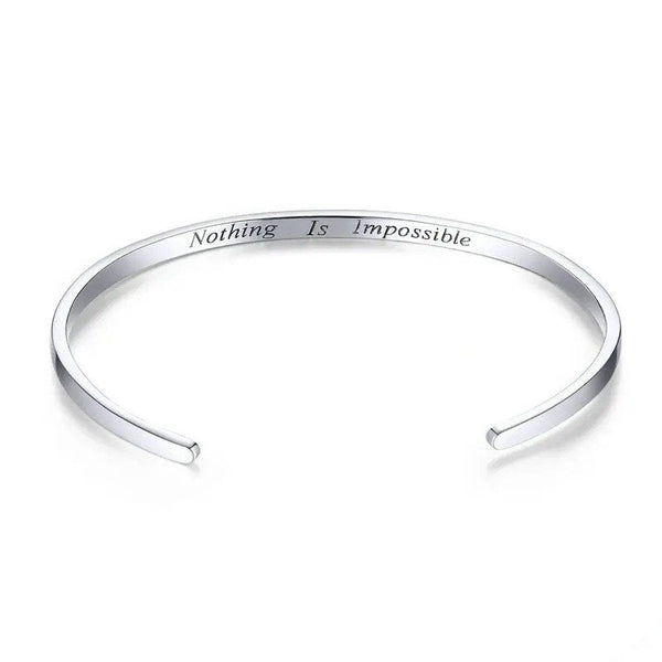 [STREET]Engrave Courage Bangle Nothing is impossible Fashion