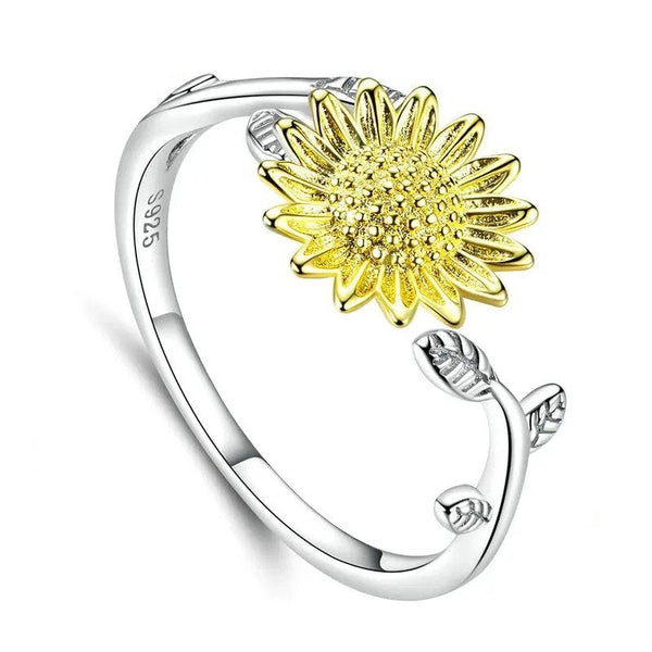 [STREET]Sunflower Finger Rings for Women Wedding Band Engagement Statement
