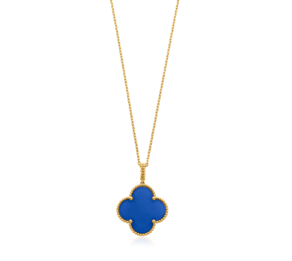 ˇStreet JewelryˇCLOVER 25MM NECKLACE TURQUOISE ROSE GOLD
